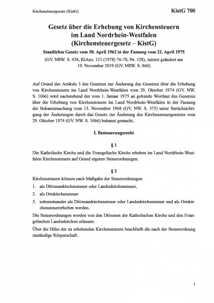 700 Kirchensteuergesetz (KistG)