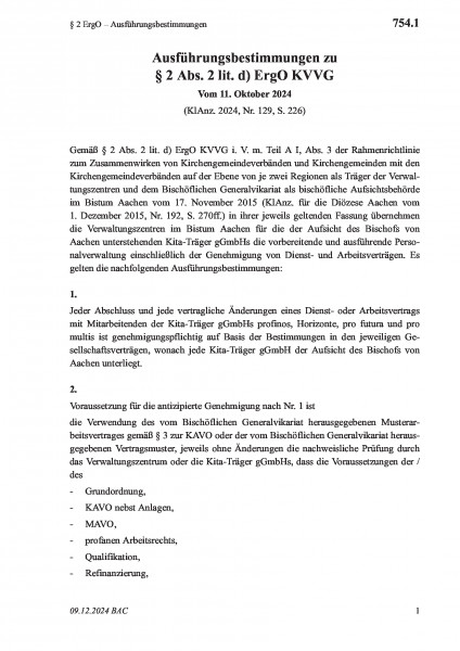 754.1 § 2 ErgO – Ausführungsbestimmungen