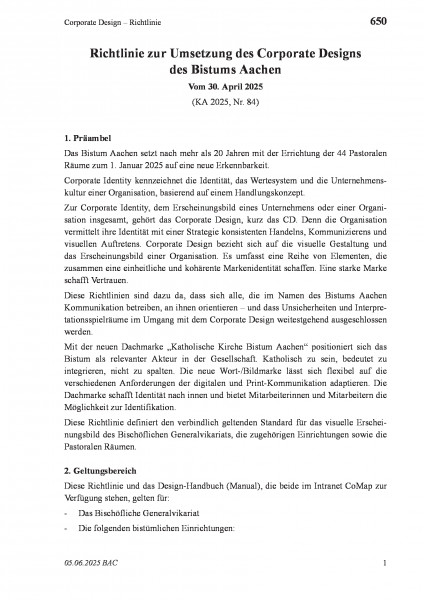 650 Corporate Design – Richtlinie